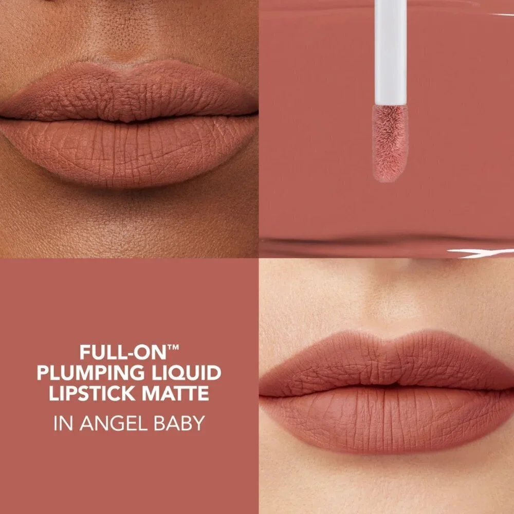 NIB Buxom Full-On Plumping Matte Liquid Lipstick in Angel Baby Nude Pink